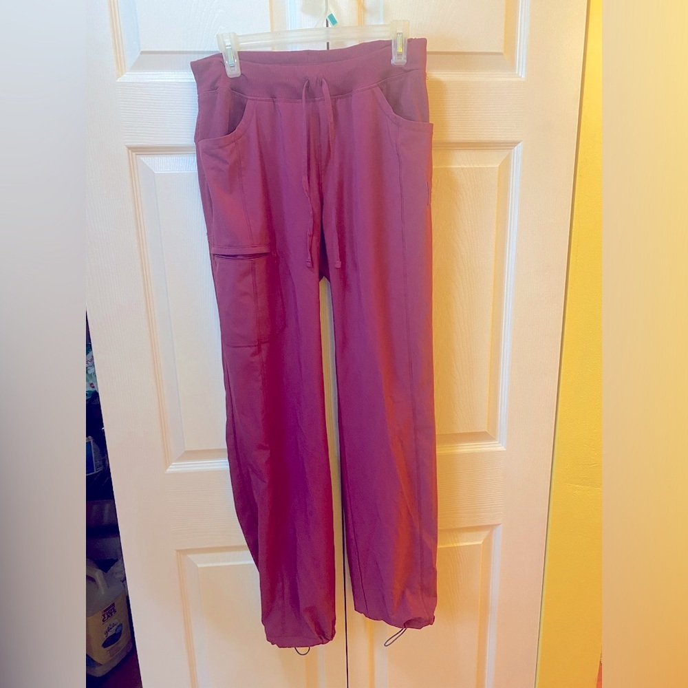 Infinity Scrub Pants Womens M Tall Burgundy